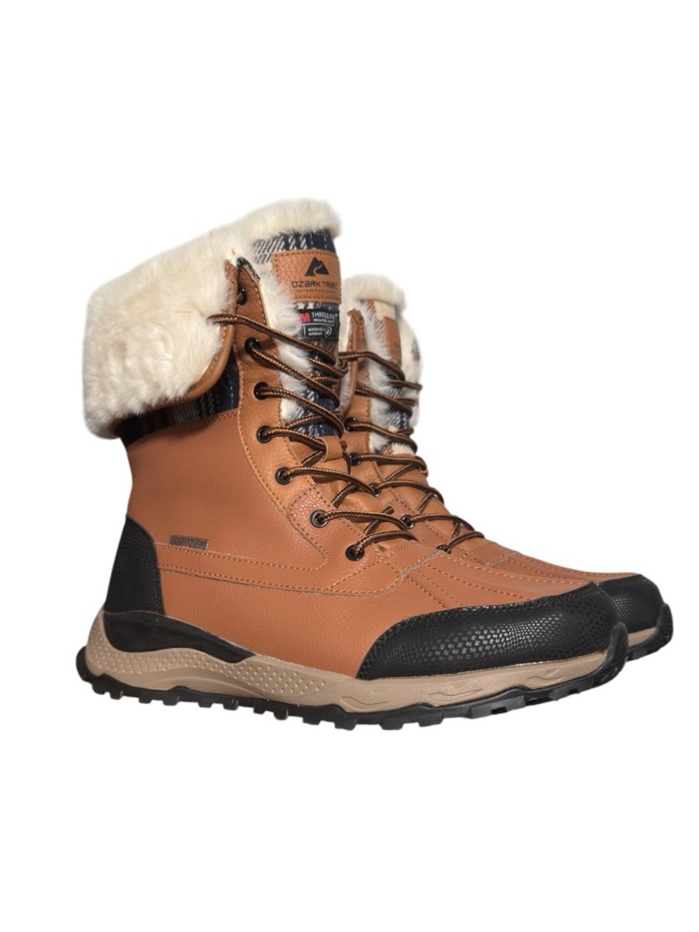 Ozark Trail Women's Fur Lined Insulated Memory Foam Weather Resistant Duck Boots